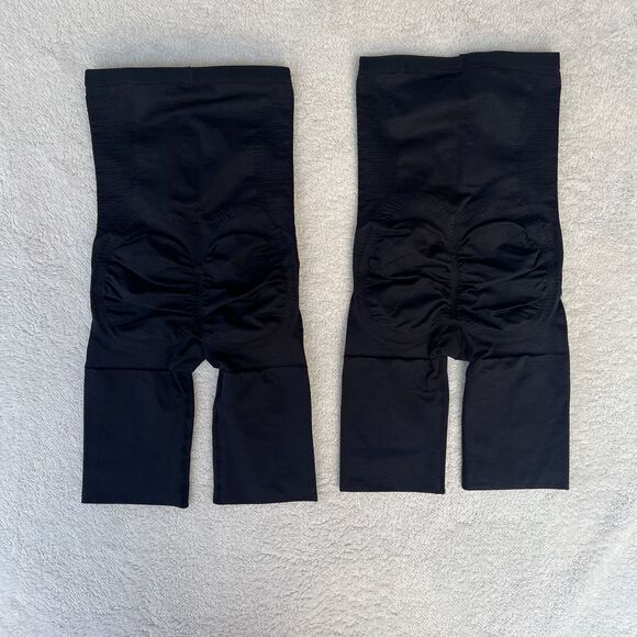 NWOT 2 Pk Brazil Tuck Black Shapewear Tummy Thighs Plus Rear Shaper Inserts Sz 2 - Picture 2 of 7